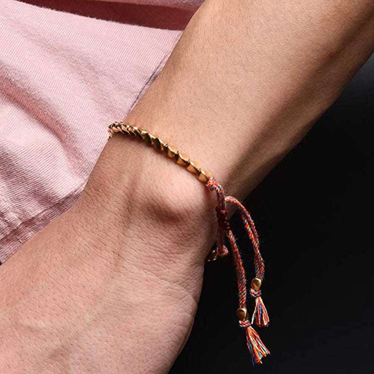 Handmade Tibetan Copper Beads Bracelet – Protection & Energy Healing Jewelry