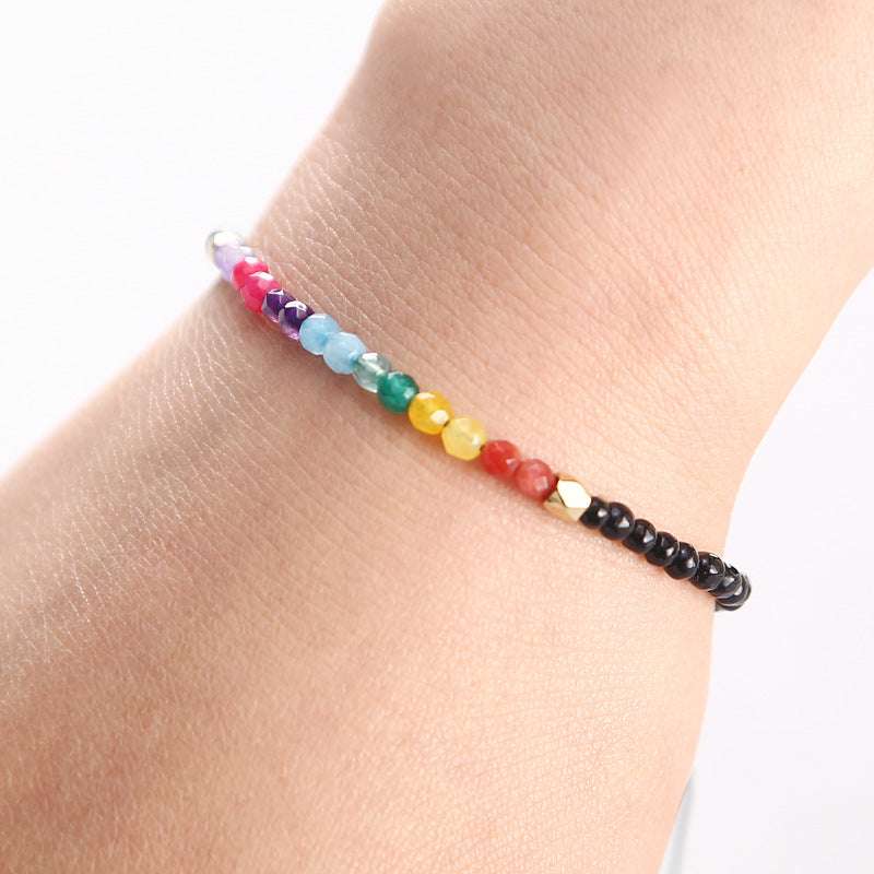 chakra bracelet with zodiac charm handmade spiritual jewelry