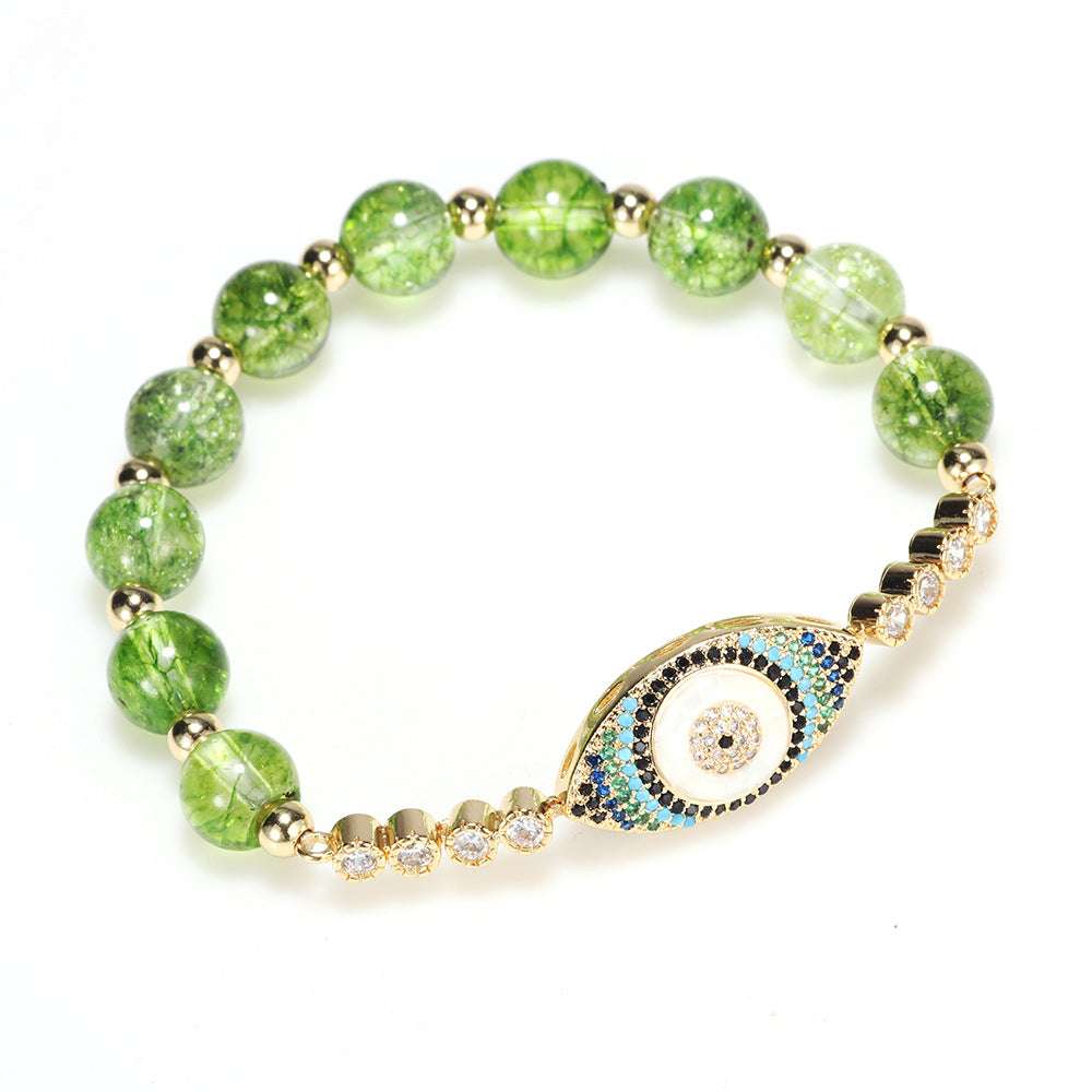 prosperity and protection bracelet handmade with peridot crystals