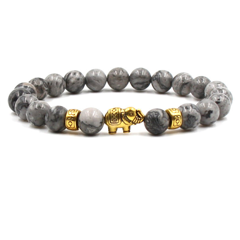 Elephant charm lava stone bracelet aromatherapy diffuser beads
