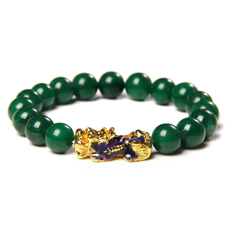 Green Jade Pixiu Charm Bracelet