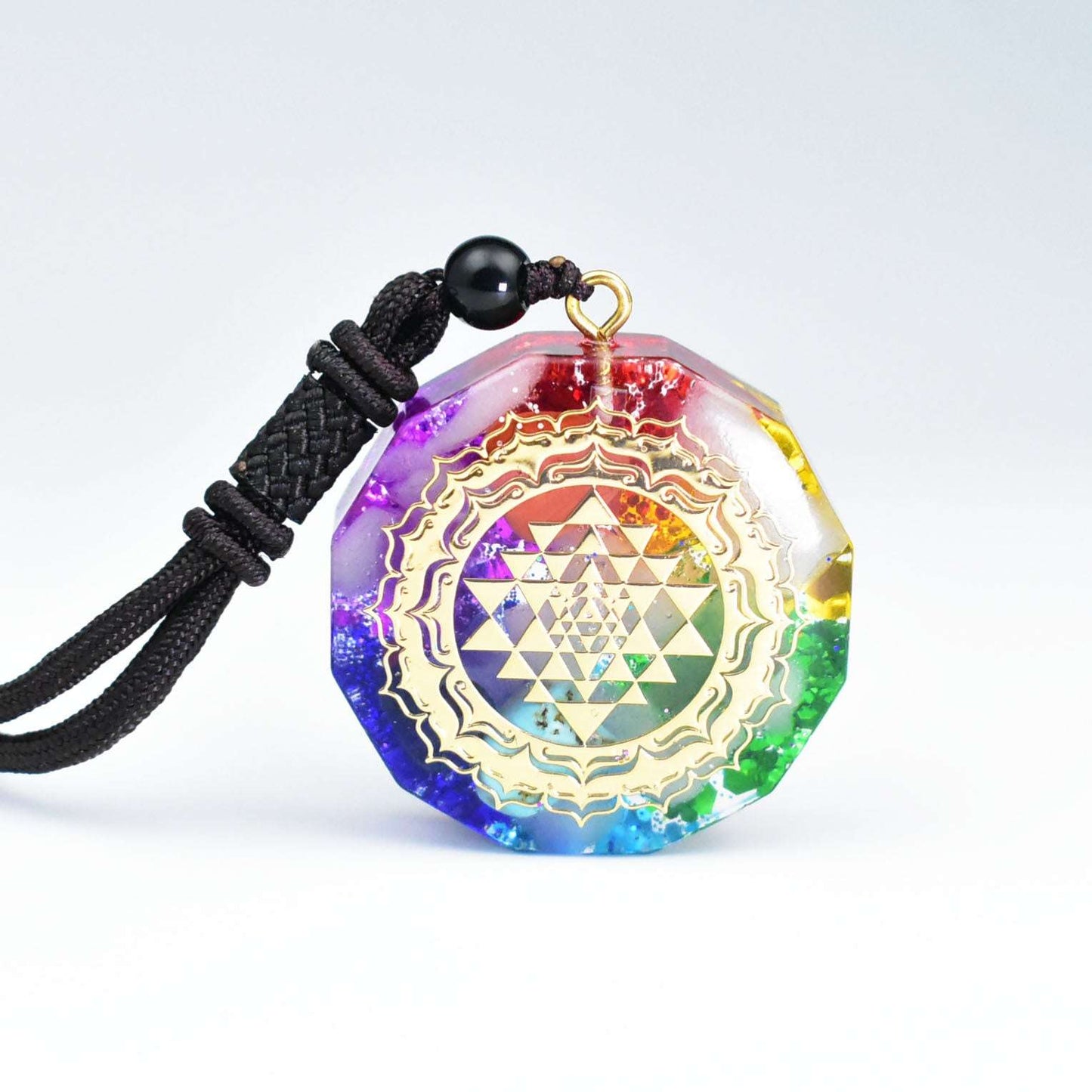 7 Chakra Orgone Resin Spiritual Jewelry Pendant