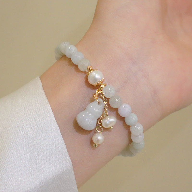 Light Green Jadeite Bead Bracelet Spiritual Jewelry