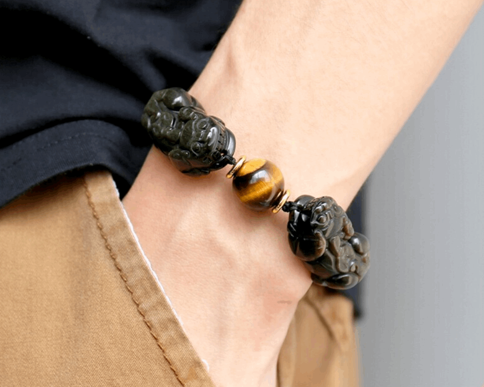 Men’s Black Obsidian Bracelet – Luxury Spiritual Jewelry