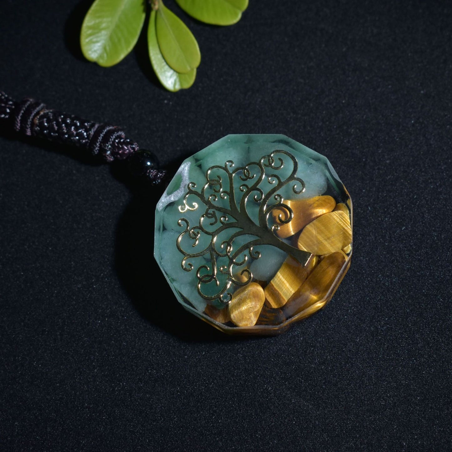 tree of life orgonite crystal healing necklace unisex jewelry