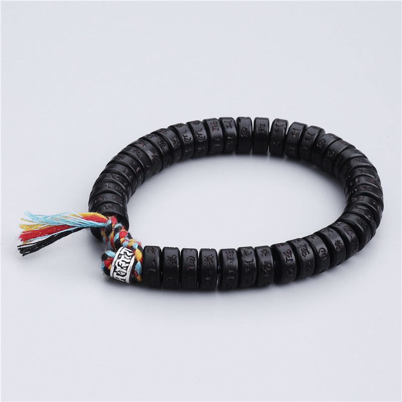 good luck charm bracelet coconut shell tibetan mantra men women
