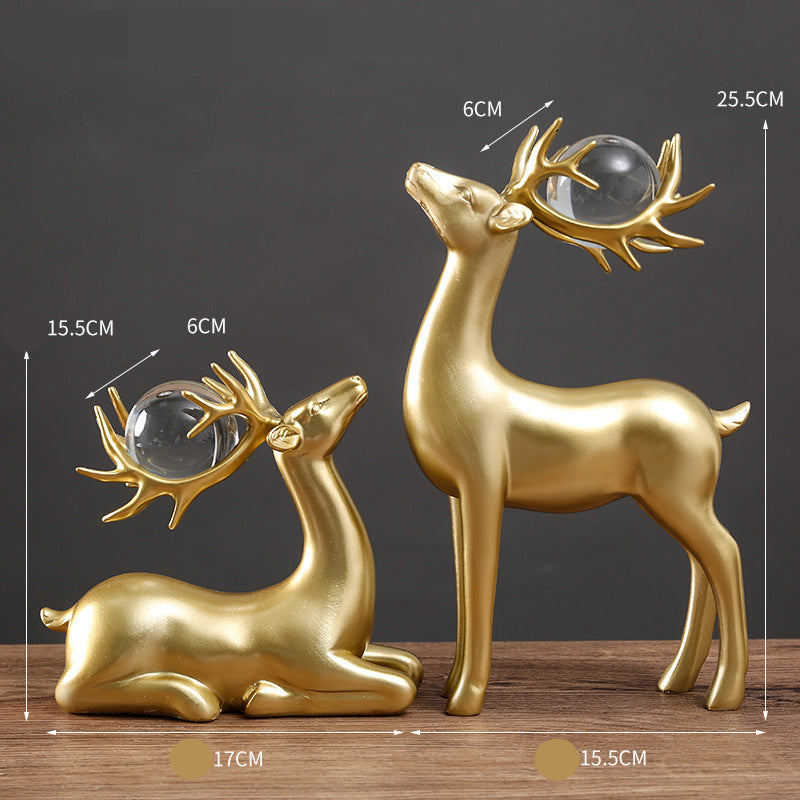double deer feng shui wealth protector statue