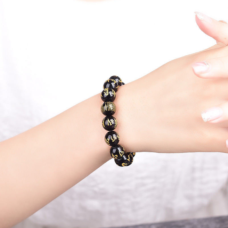 Feng Shui Protection Black Obsidian Bracelet Spiritual Energy
