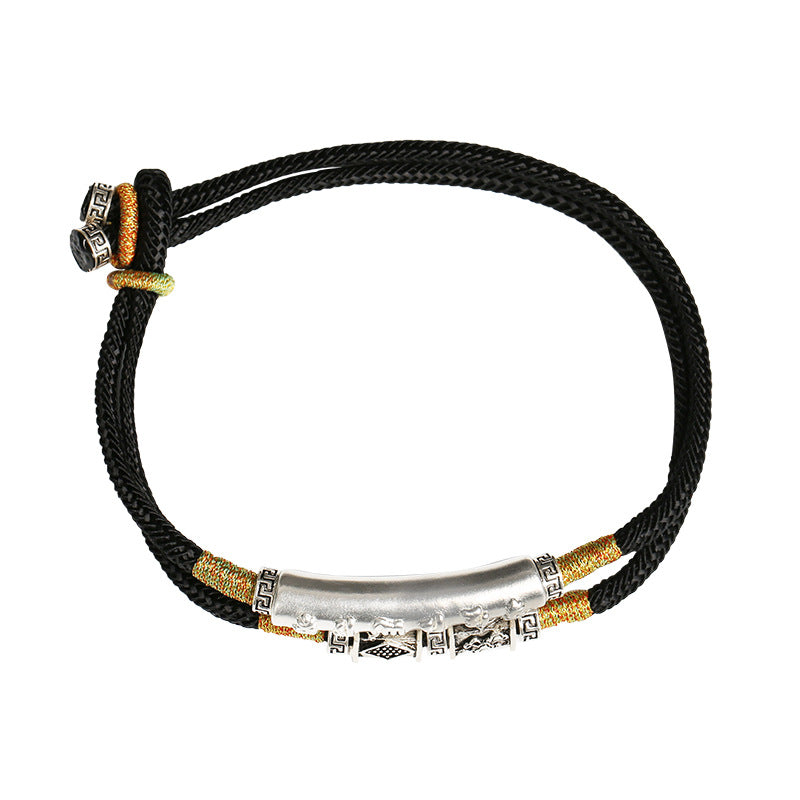 tibetan mantra mens silver bracelet 999 925 sterling protection jewelry
