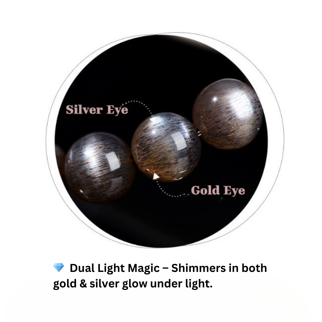 Close-up of dual light cat’s eye effect