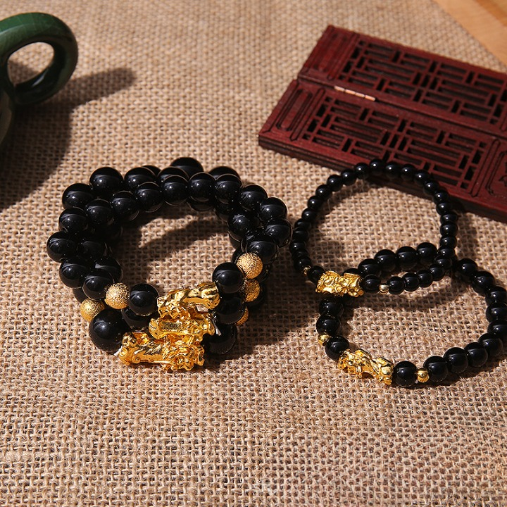 Gold Pixiu Feng Shui Wealth Bracelet for Men