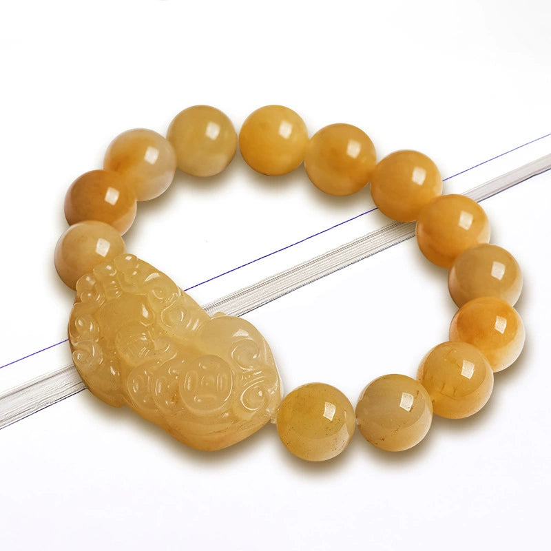 Luxury Golden Jade Pixiu Bracelet for Men and Women