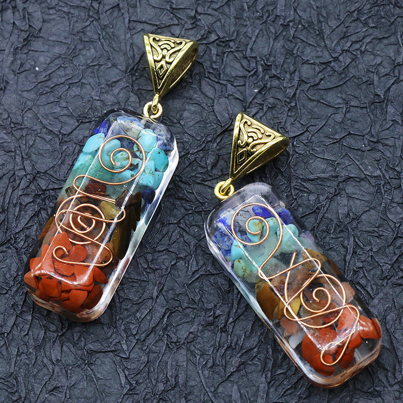 orgonite 7 chakra healing necklace pendant
