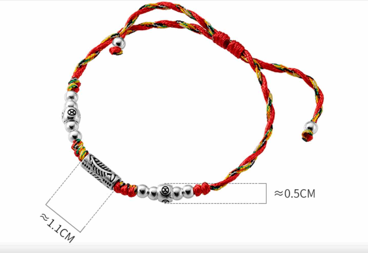 Handmade Koi Fish Bracelet with Red String for Wealth & Protection