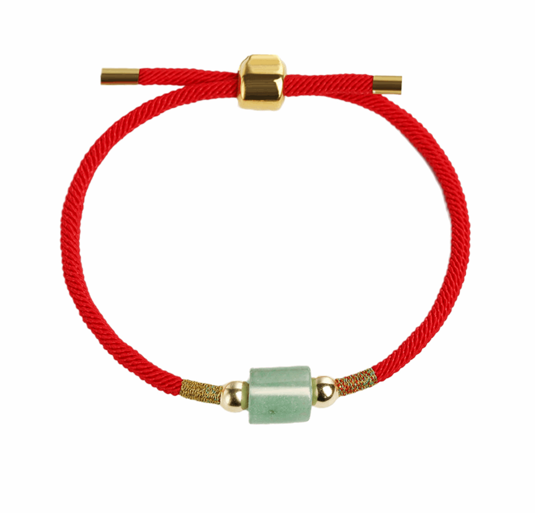 natural green aventurine red string bracelet good luck gemstone adjustable
