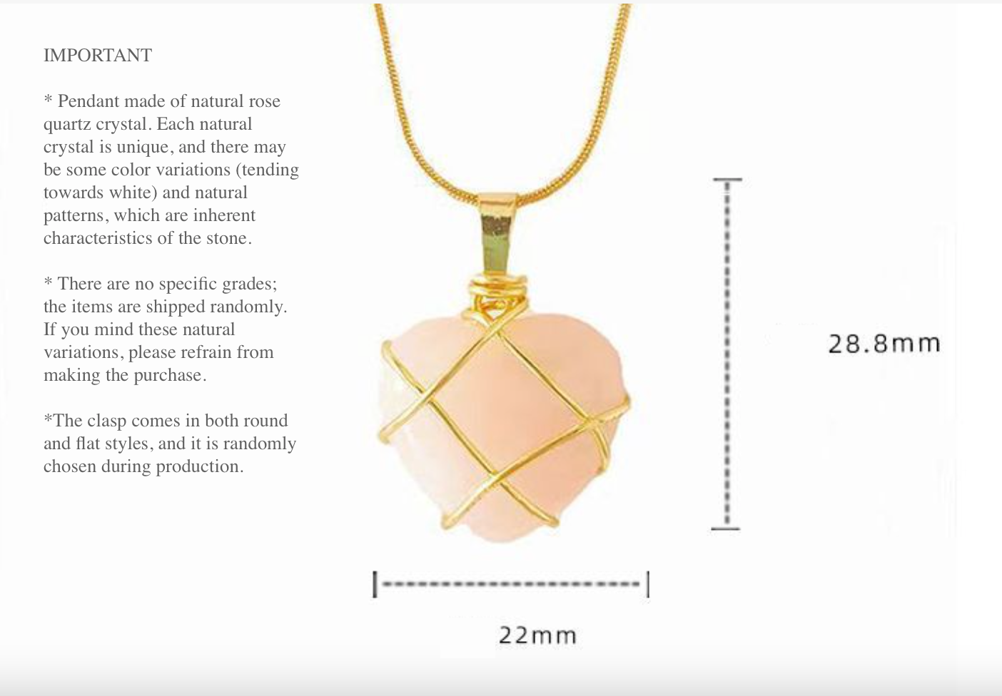 Heart Chakra Rose Quartz Necklace – Feminine Energy & Compassion Jewelry