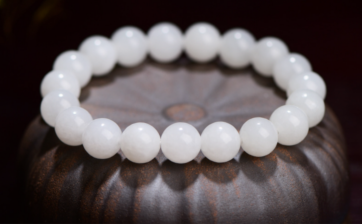 Certified Genuine White Hetian Jade Gift Bracelet – Unisex Design
