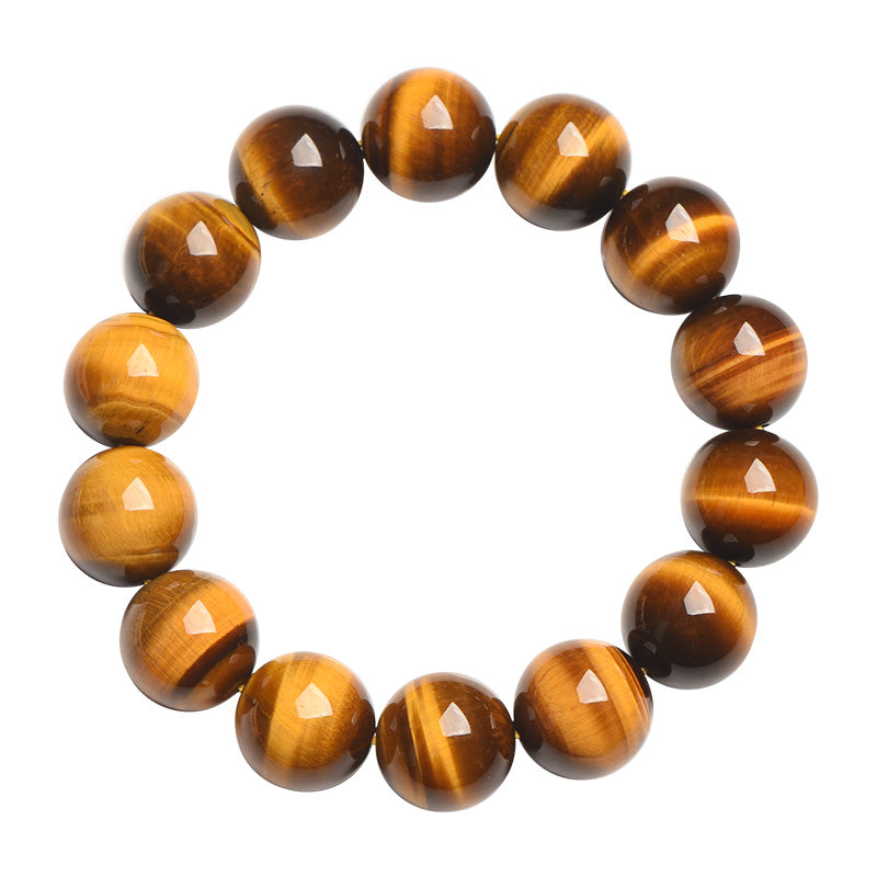 Natural Tiger Eye crystal bracelet with polished round beads