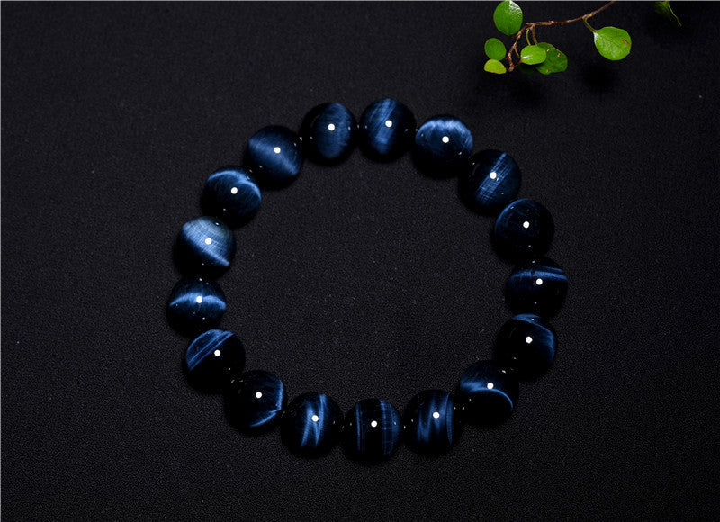 COLLECTION GRADE Natural Lightning Blue Tiger's Eye Bracelet - Power, Protection, and Clarity