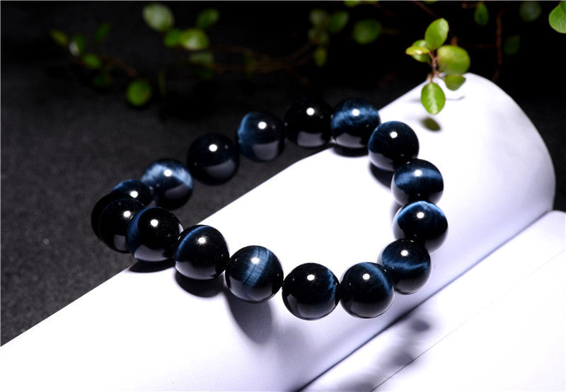 COLLECTION GRADE Natural Lightning Blue Tiger's Eye Bracelet - Power, Protection, and Clarity