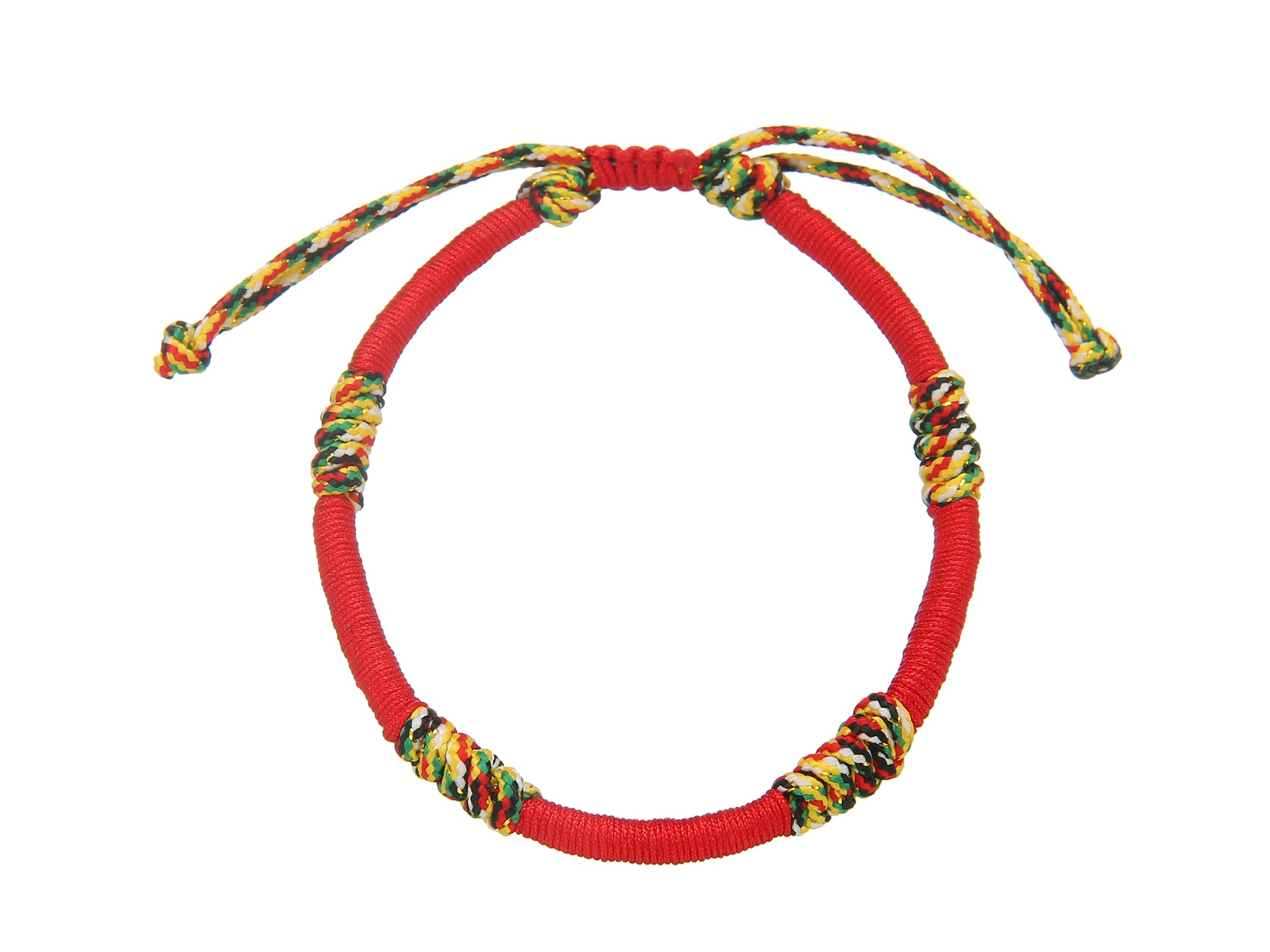 Tibetan Buddhist Red String Bracelet – Handmade 5-Color Monk Thread