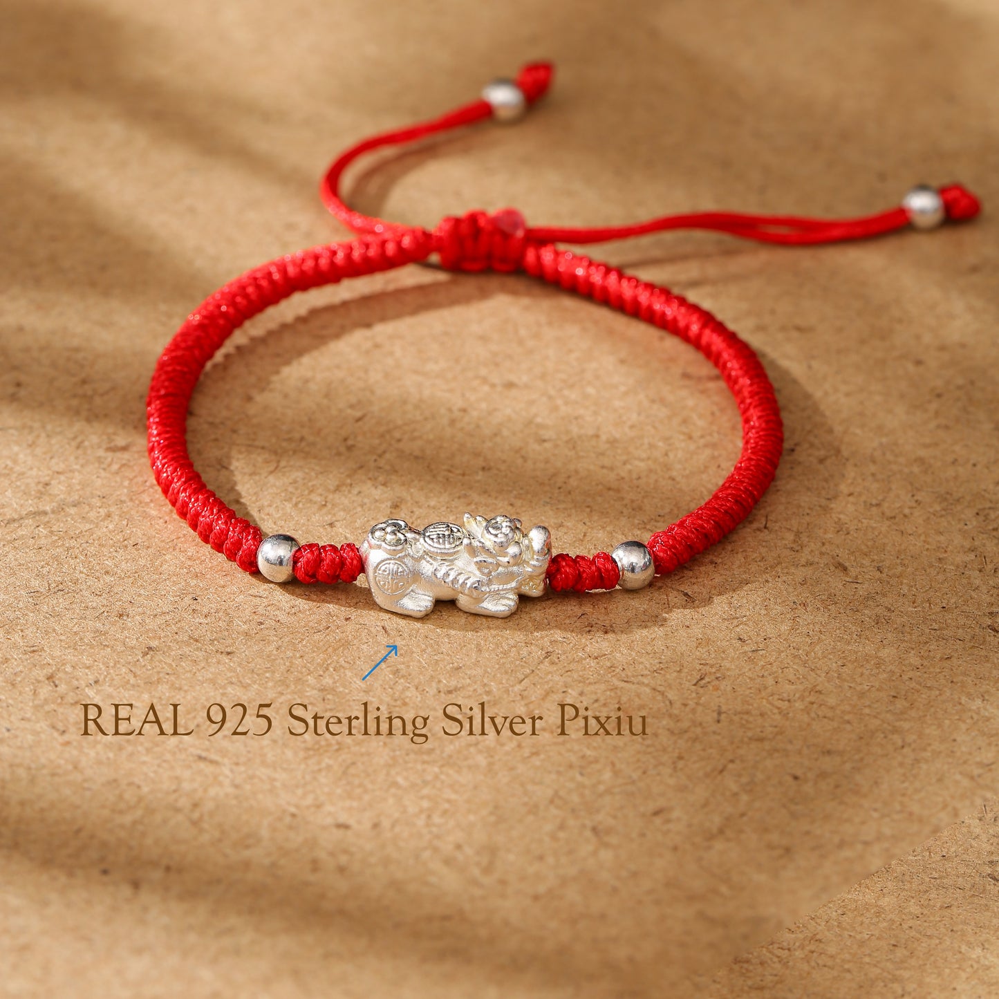 Handmade Red String Pixiu Bracelet with 925 Silver – Lucky Wealth & Protection Charm