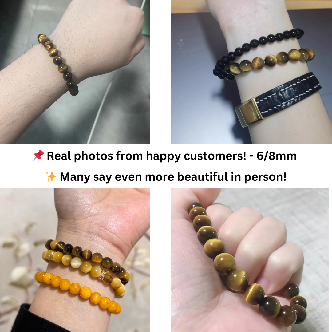 Unisex Tiger’s Eye Bracelet – Natural Healing Crystal Jewelry