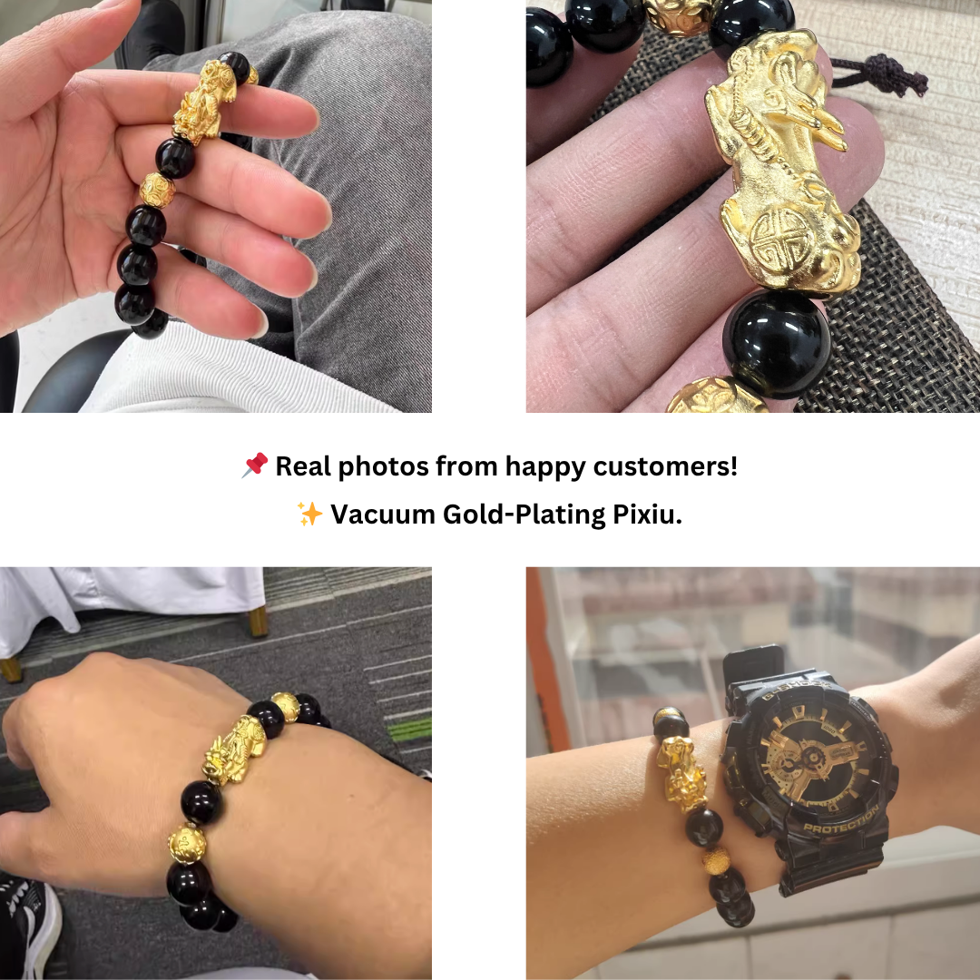 Gold Pixiu Feng Shui Wealth Bracelet for Men