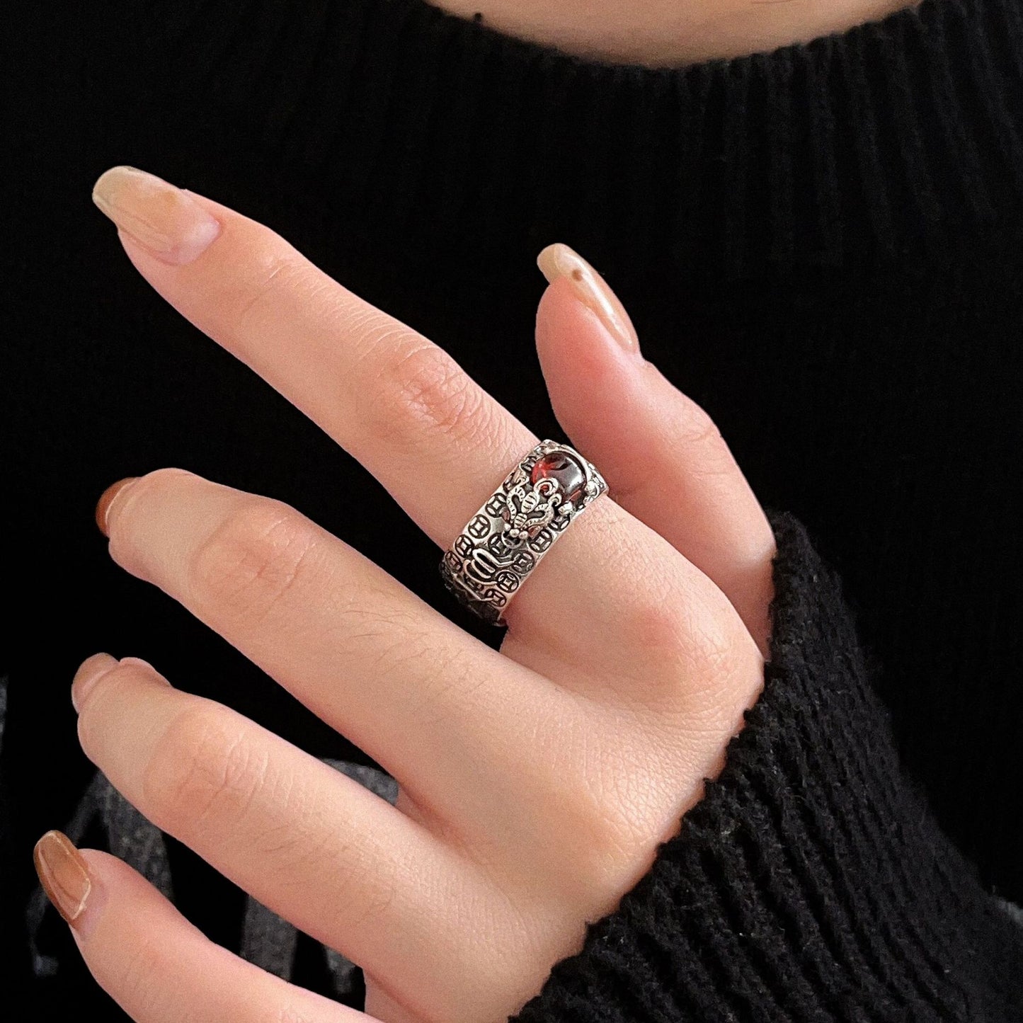 feng shui jewelry Pixiu wealth talisman ring unisex