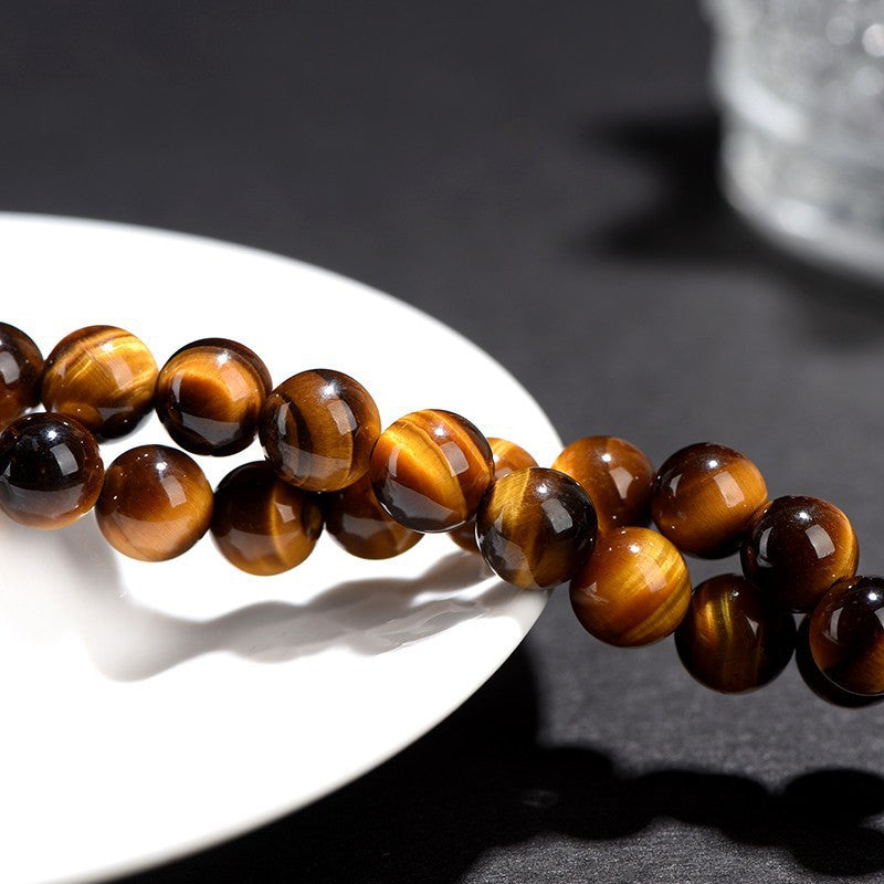 COLLECTION GRADE Lightning Gold Natural Tiger’s Eye Bracelet – Premium Gemstone Beads
