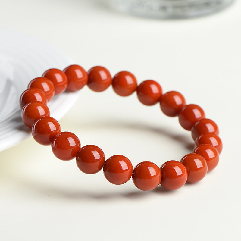 Natural Persimmon Red Agate Bracelet – Premium Quality Gemstone Beads