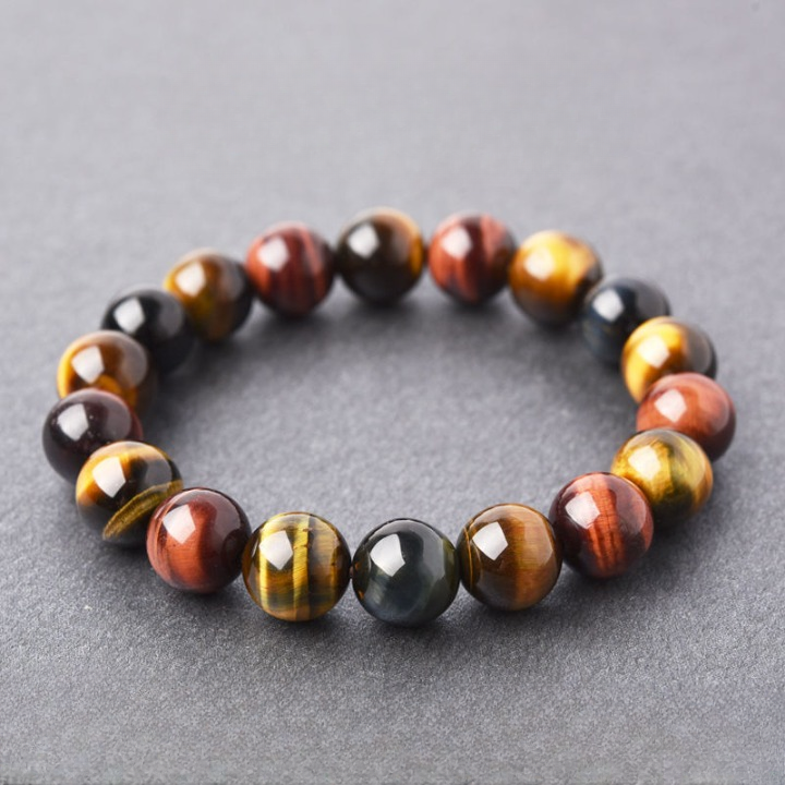 multicolor tigers eye bracelet red blue yellow gemstone protection