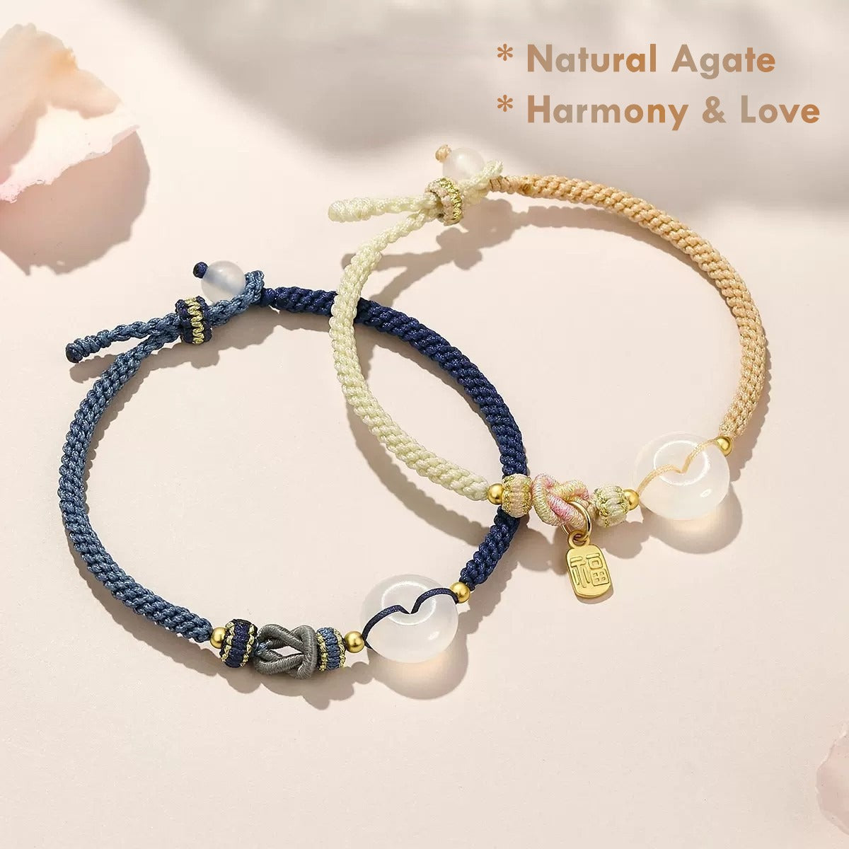 White Agate Couple Bracelet – Handmade Matching Bracelets for Love & Harmony