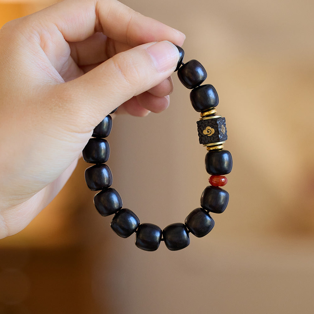 spiritual protection bracelet handmade ebony wood beads gift for men women