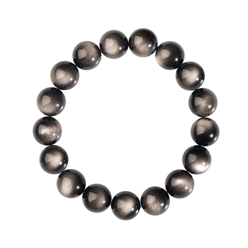 rare dual-tone obsidian bracelet energy shielding gemstone