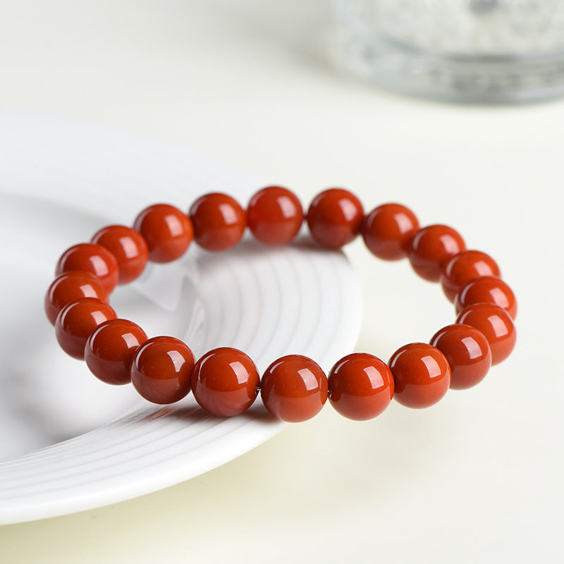 Natural Persimmon Red Agate Bracelet – Premium Quality Gemstone Beads
