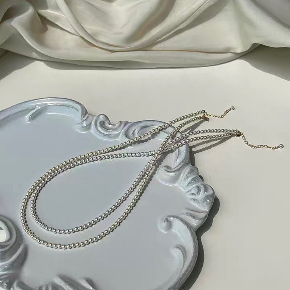 natural shell pearl necklace 14k gold plated shell beads 3mm 6mm