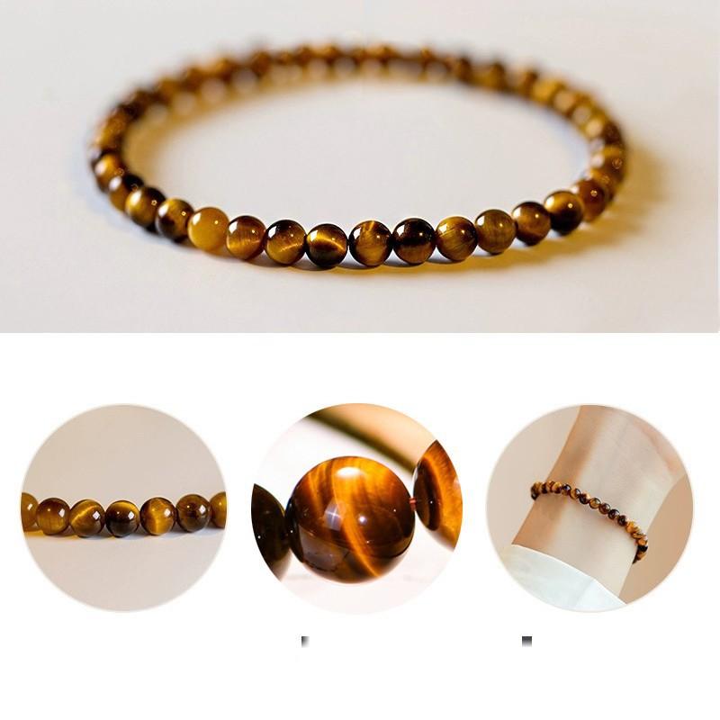 Natural Tiger’s Eye Bracelet – Golden Brown Protection Crystal Beads