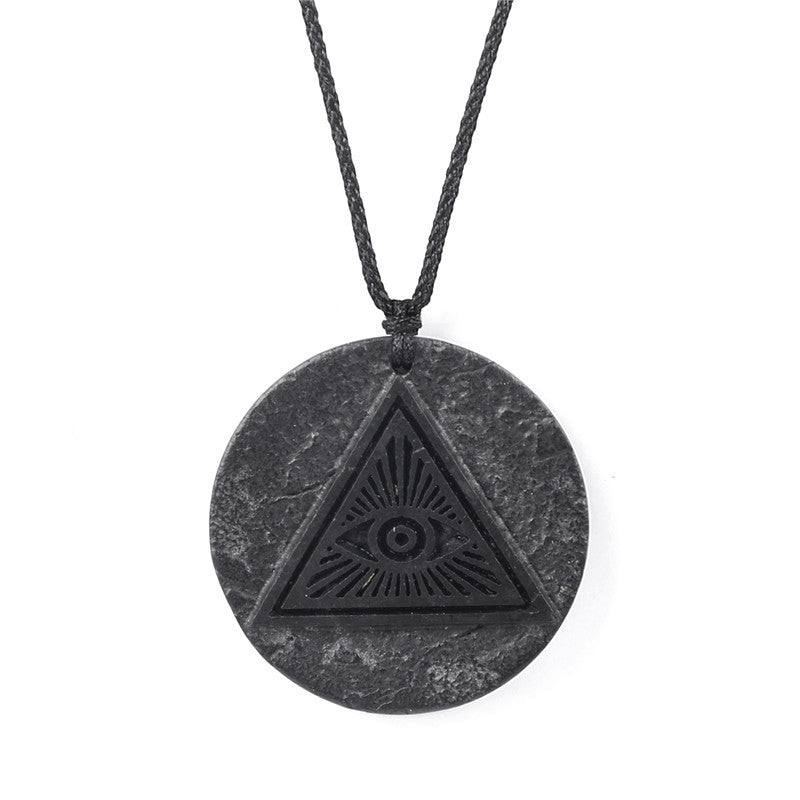 Eye of God Symbol Necklace – Protective Shungite Stone Pendant