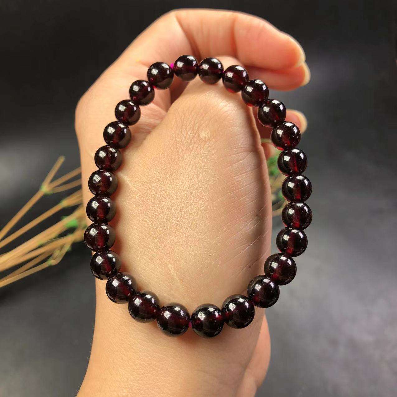Natural Red Garnet Bracelet 5A Premium Beads
