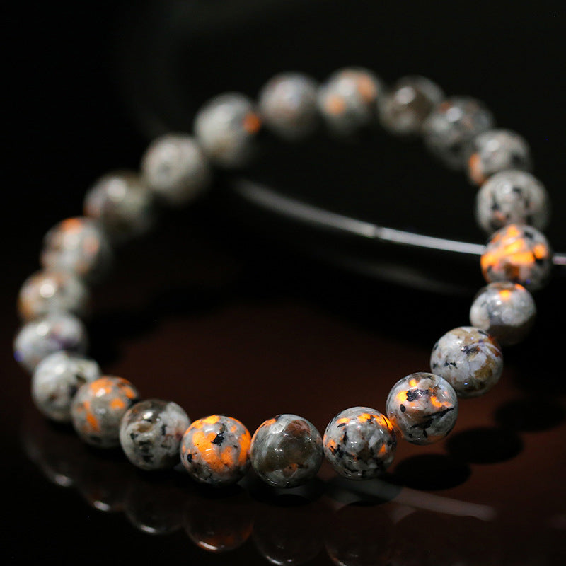 Natural Flame Stone Bracelet – UV Reactive Super Flame Pattern Crystal for Energy