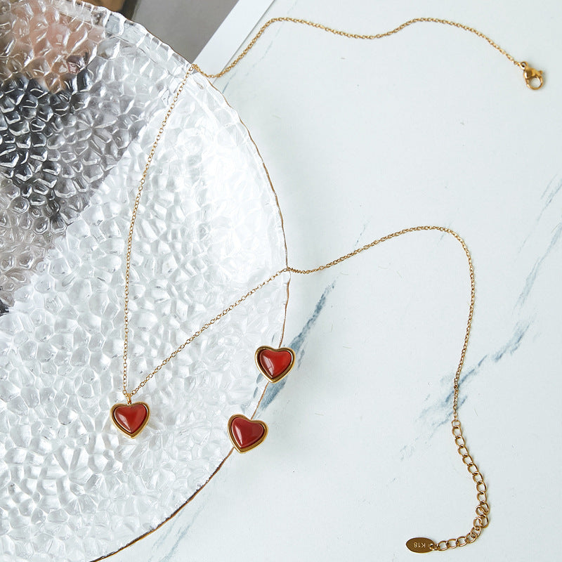 Natural Carnelian Heart Necklace – Handmade Healing Crystal Jewelry