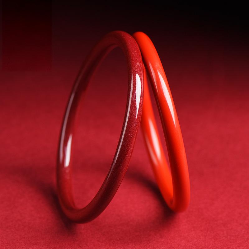 Premium 97 Cinnabar Thin Bangle – Elegant Solo or Stack Wear Bracelet