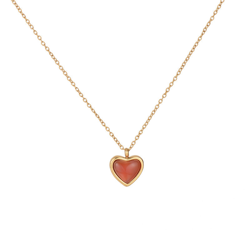 Natural Carnelian Heart Necklace – Handmade Healing Crystal Jewelry