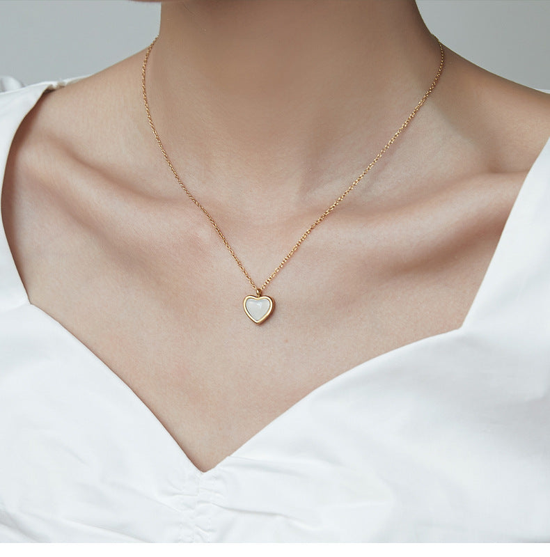 Natural Carnelian Gemstone Heart Pendant on Adjustable Chain