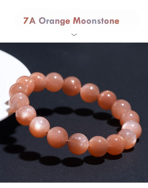 7A Golden Sand Orange Moonstone Bracelet – Shimmering Healing Gemstone Jewelry