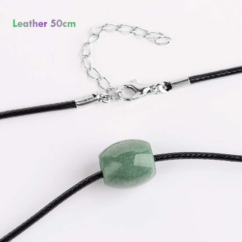Unisex Jade Necklace Hand-Polished Genuine Jadeite Bead