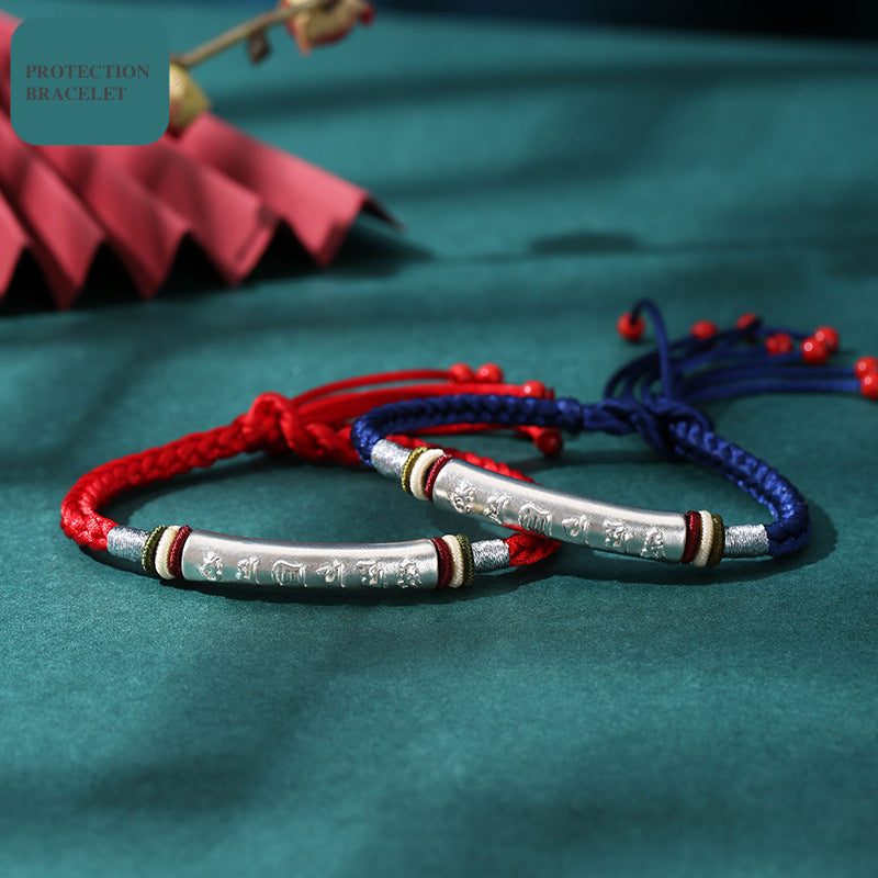 tibetan 99 silver mantra bracelet spiritual protection