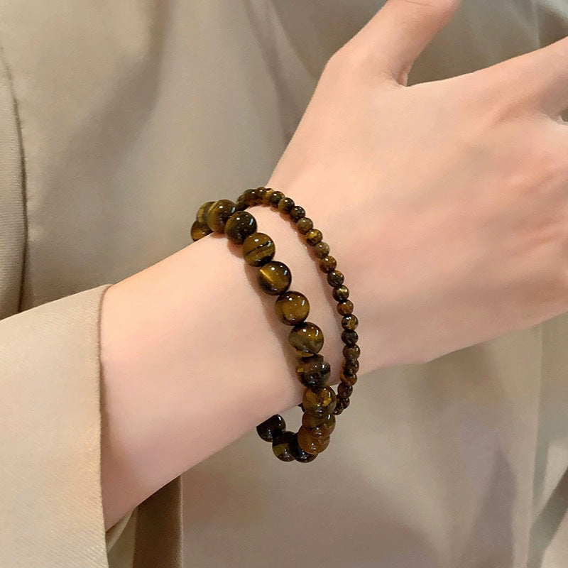 Natural Tiger's Eye Bracelet Set – 4mm 6mm 8mm Beads | Mix & Match Healing Jewelry