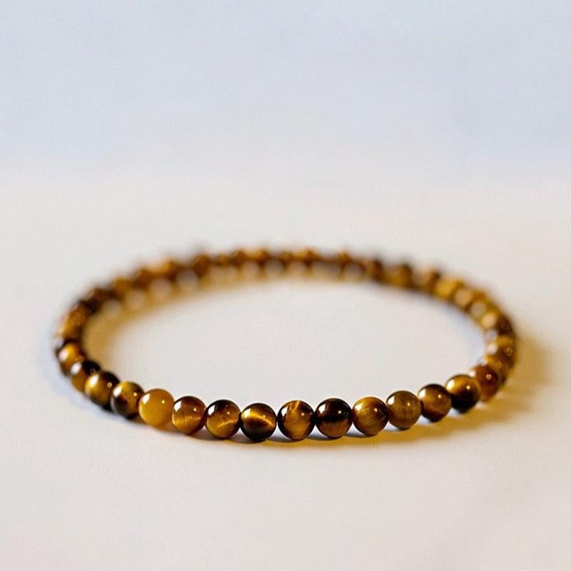 Natural Tiger’s Eye Bracelet – Golden Brown Protection Crystal Beads
